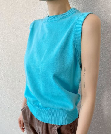 Blue Cut Out Back Vest #250428